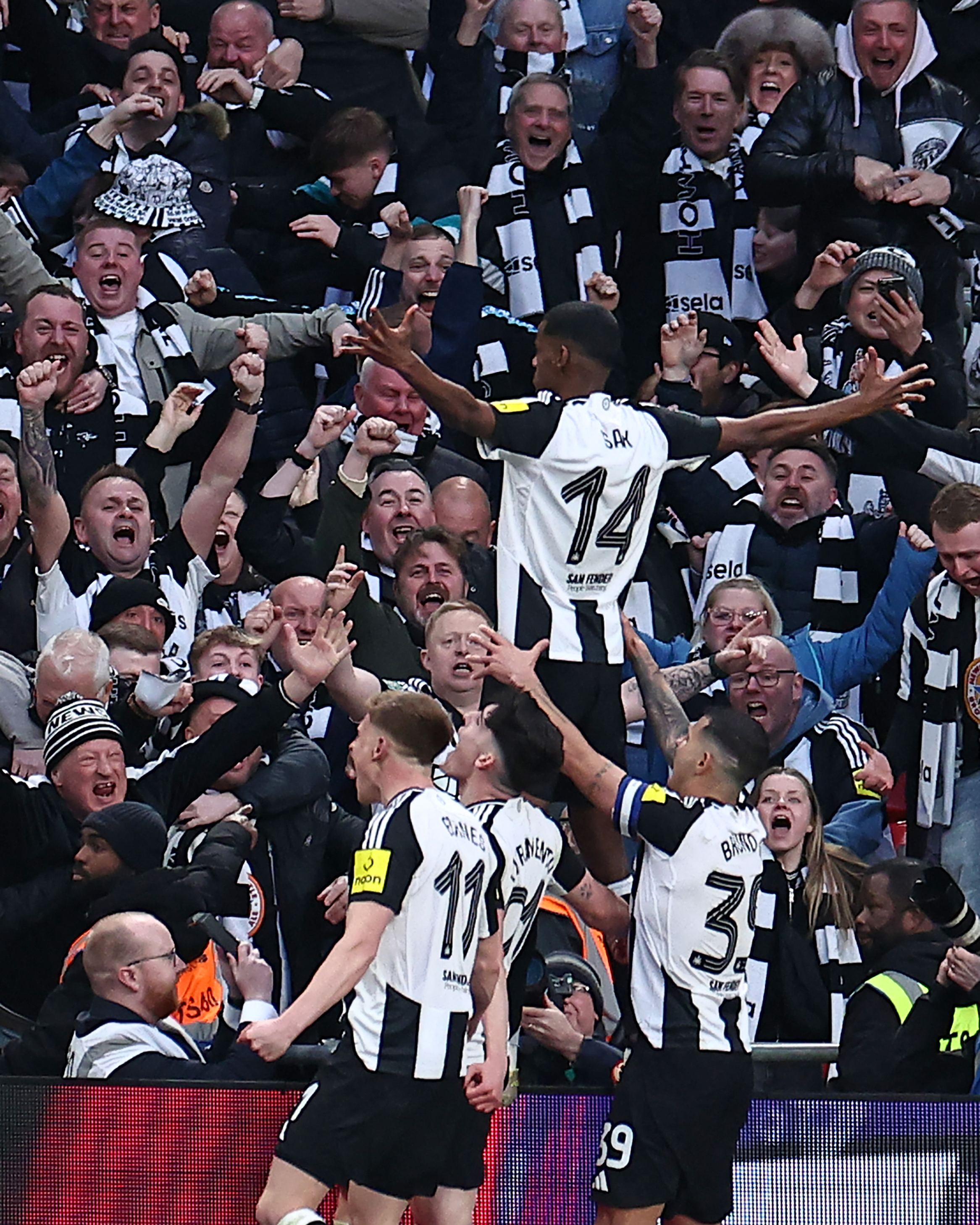 Alexander Isak celebrates his goal against Liverpool