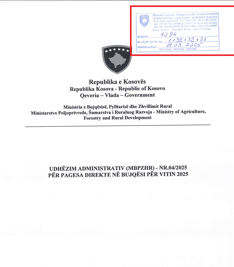 Udhezimi Administrativ u nxorr me 19.03.2025