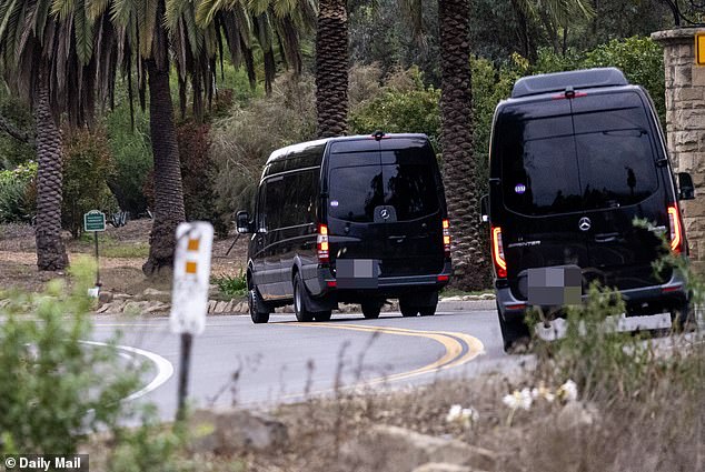 Partygoers were chauffeured to the spot in a fleet of Mercedes buses