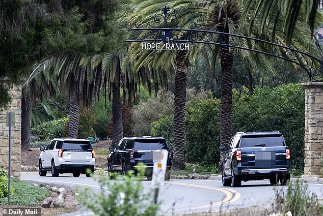 The Friday night feast saw guests – including Swift, who was seen sweeping in in a convoy of three SUVs – descend on the 10-bedroom white-washed property