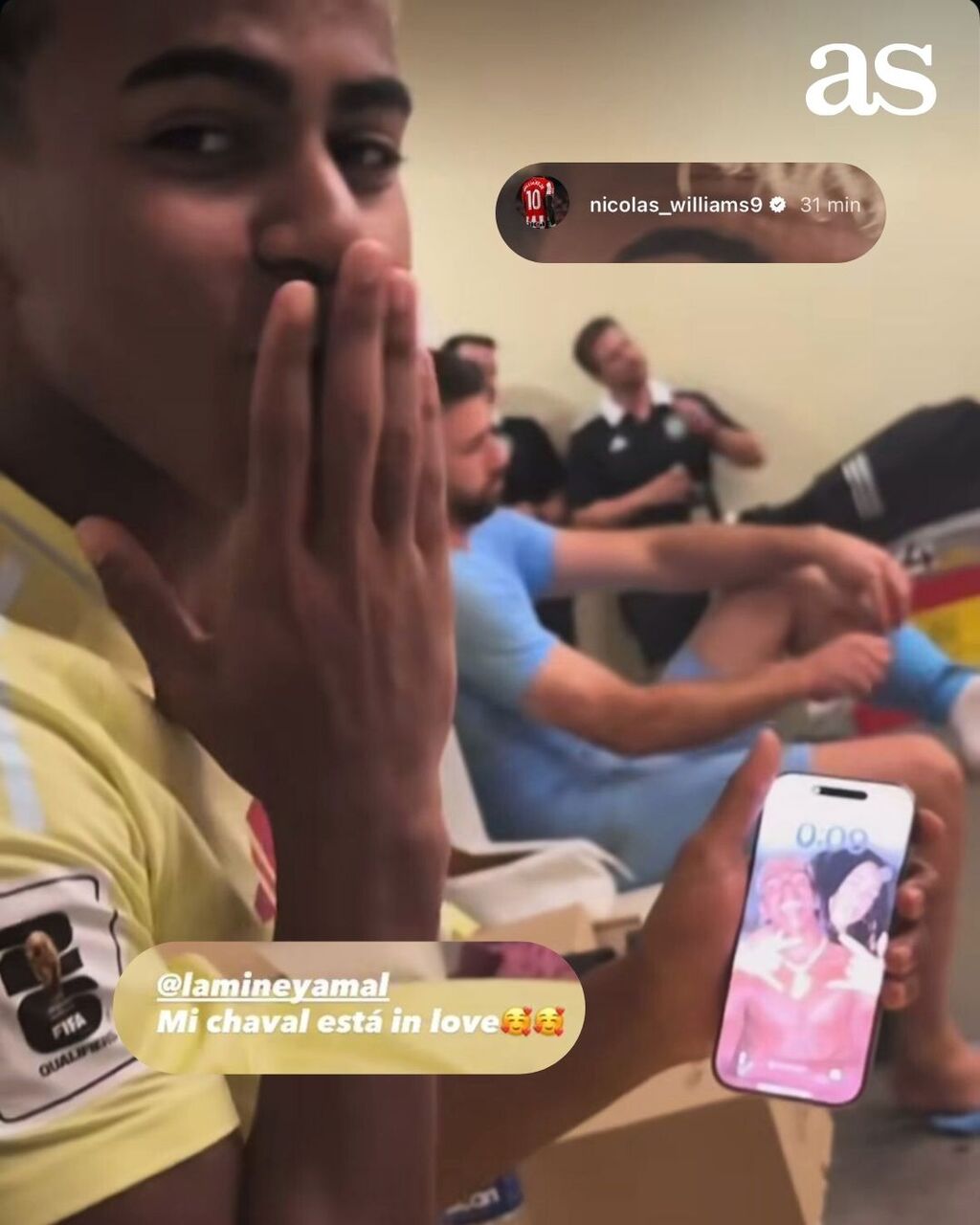 Mund të jetë një imazh i 1 person dhe teksti që thotë "as 10" nicolas_williams9 nicolas_wiliams931min williams9 31min AE 0.0g @lamineyamal yamal @lamine Mi chaval está in love Michavalestáinlove loveNAI 周園"