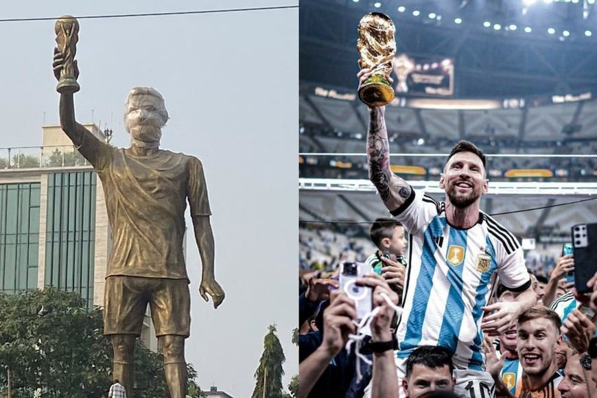 Construyeron una estatua gigante para homenajear a Messi en India