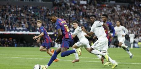 Marcus Rashford sirvió el balón a Fermín López para que empatara provisionalmente el Clásico para el Barça en el Santiago Bernabéu