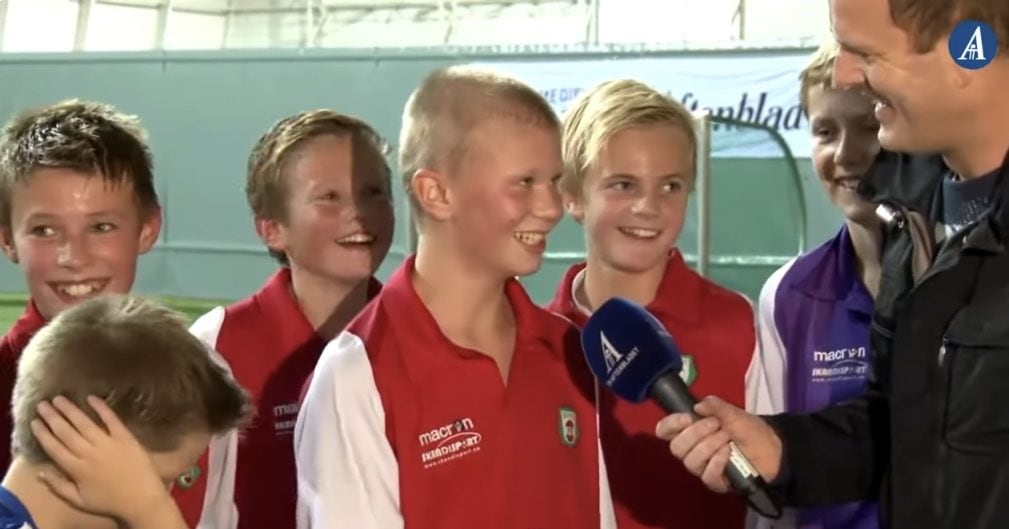 Haaland in un'intervista a 13 anni