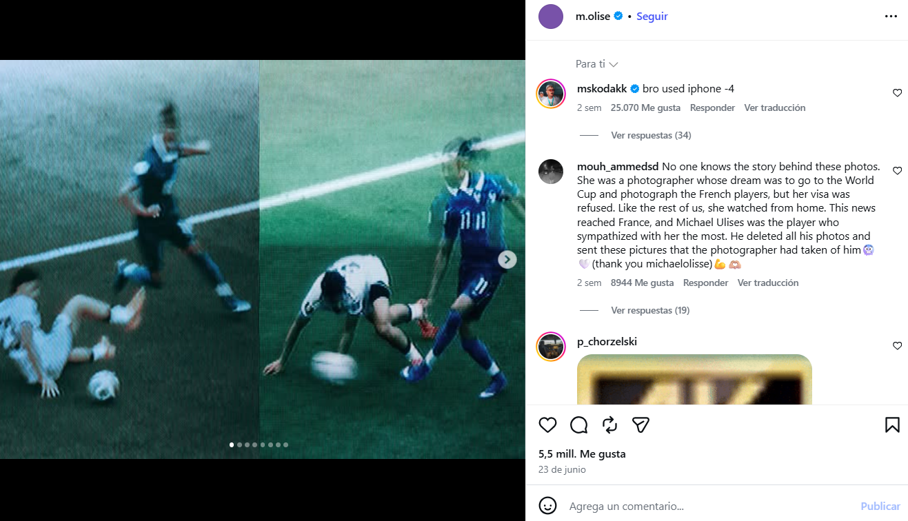 Las fotografías que sube Olise a su cuenta de Instagram.