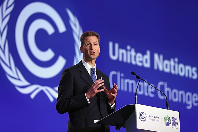 Princi trashëgimtar Alois i Lihtenshtajnit flet gjatë Konferencës së OKB-së për Ndryshimet Klimatike COP26 në Glasgow, 2 nëntor 2021