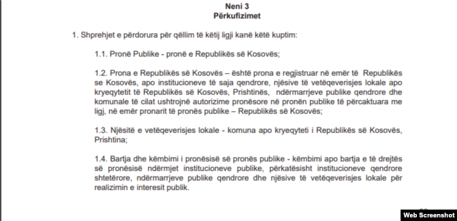 Ligji aktual për Pronën Publike.