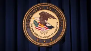 Logoja e Departamentit amerikan të Drejtësisë. Fotografi nga arkivi.
