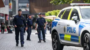 Policia suedeze. Fotografi ilustruese nga arkivi.