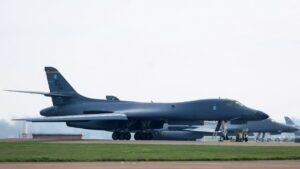 Një bombardues amerikan në bazën ajrore RAF Fairford. Fotografi ilustruese nga arkivi.